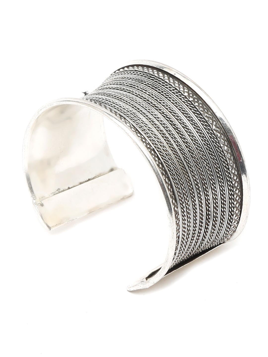 YouBella Jewellery Celebrity Inspired Silver Plated Cuff Bracelet for Girls and Women
